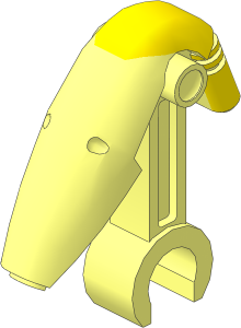 Minifig Mechanical Head SW Battle Droid with Yellow Insignia Pattern