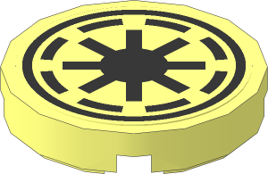 Tile  2 x  2 Round with SW Galactic Republic Logo Sticker