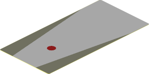 Sticker  0.8 x  6.5 with Dark Red Dot and Light Bluish Grey Centre Panel