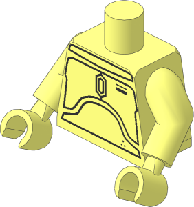 Minifig Torso with Arms and Hands with SW Blast Armour (Uncoloured Plates) Pattern