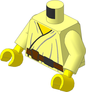 Minifig Torso with Arms and Hands with SW Wrap-Around Tunic and Utility Belt with Pouch Pattern