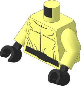 Minifig Torso with Arms and Hands with SW Jumpsuit, Black Belt and Metallic Silver Buckle Pattern