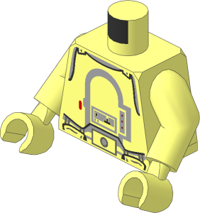 Minifig Torso with Arms and Hands with SW Snowtrooper Armour (Bluish Grey) Pattern