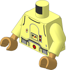 Minifig Torso with Arms and Hands with SW Snowtrooper Armour and Belt on Back Pattern