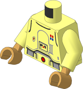 Minifig Torso with Arms and Hands with SW Snowtrooper Commander Armour and Belt on Back Pattern