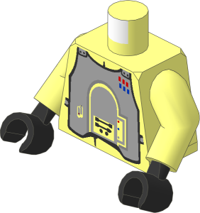 Minifig Torso with Arms and Hands with SW Imperial Officer (Captain) Armour Pattern