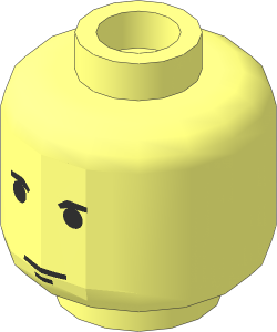 Minifig Head with SW Small Black Eyebrows Pattern (Hollow Stud)