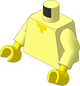 Minifig Torso with Arms and Hands with T-Shaped Light Nougat Neck Pattern