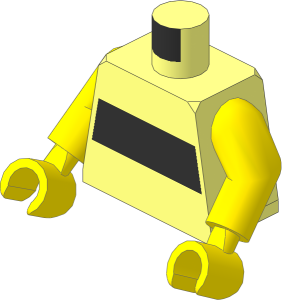 Minifig Torso with Arms and Hands with Black Stripe Pattern