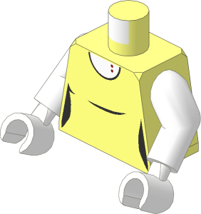 Minifig Torso with Arms and Hands with Tank Top and  2 Dark Red Dots Pattern