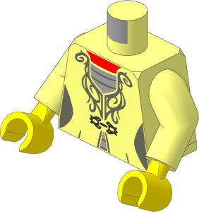Minifig Torso with Arms and Hands with HP Narcissa Malfoy Pattern