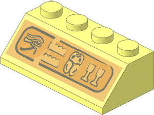 Slope Brick 45  2 x  4 with Hieroglyphs Sticker