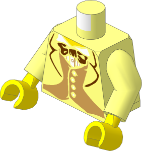 Minifig Torso with Arms and Hands with HP Jacket with  4 Button Vest and Bow Tie Pattern
