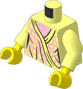 Minifig Torso with Arms and Hands with Female Shiny Pink Robe with Spots Pattern
