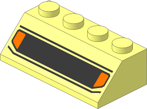 Slope Brick 45  2 x  4 with Headlights and Indicators Pattern
