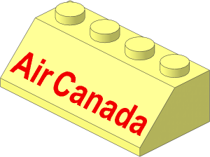 Slope Brick 45  2 x  4 with Red "Air Canada" Pattern