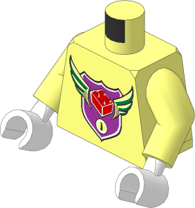 Minifig Torso with Arms and White Hands with MBA Level  1 Logo Pattern