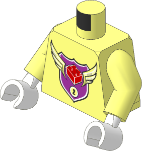 Minifig Torso with Arms and Hands with MBA Level 2 Logo Pattern