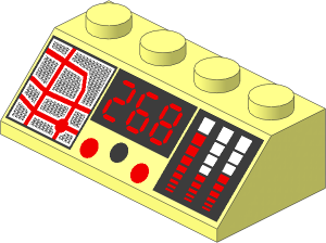 Slope Brick 45  2 x  4 with '268', Map Lines, Bar Gauges Pattern