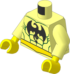 Minifig Torso with Arms and Light Nougat Hands with Iron Fist Pattern