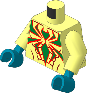 Minifig Torso with Arms and Hands with Iron Spider Pattern