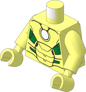 Minifig Torso with Arms and Hands with Iron Man Armoured Suit Mark VII Pattern