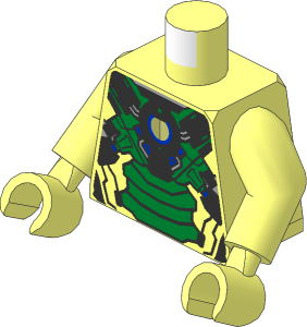 Minifig Torso with Arms and Hands with Iron Man Armoured Suit Mark XVII Pattern
