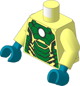 Minifig Torso with Arms and Pearl Gold Hands with Iron Man Armoured Suit Mark XLII Pattern