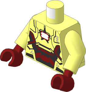 Minifig Torso with Arms and Hands with Iron Patriot Armoured Suit Pattern