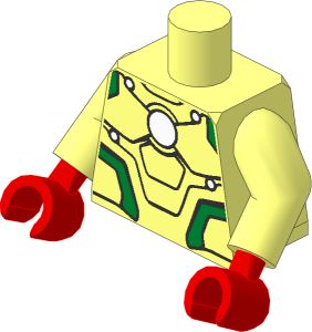 Minifig Torso with Arms and Hands with Iron Man Armoured Suit Classic Pattern