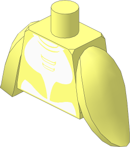 Minifig Torso with Flipper Arms with White Orca Belly Pattern