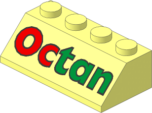 Slope Brick 45  2 x  4 with Octan Pattern