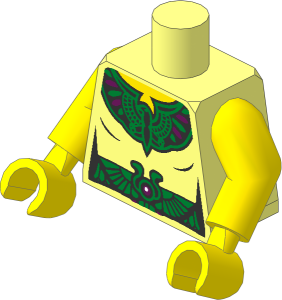 Minifig Torso with Arms and Hands with Egyptian Royal Seal and Belt Pattern