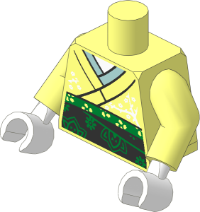 Minifig Torso with Arms and Hands with Kimono Pattern