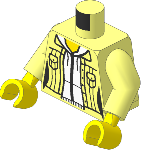 Minifig Torso with Arms and Hands with Female Jacket, Pockets and Lavender Hoodie Pattern