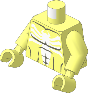 Minifig Torso with Arms and Hands with White Spider and Grey Details Pattern
