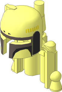 Minifig Helmet SW Mandalorian with Rocket Pack and Dark Brown Boba Fett Colours Pattern