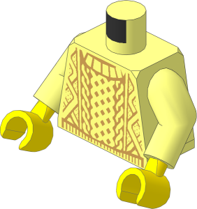 Minifig Torso with Arms and Hands with Knit Sweater Pattern