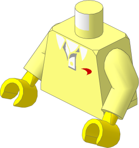 Minifig Torso with Arms and Hands with McLaren Logo and White Collar Pattern