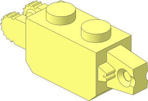 Hinge Brick  1 x  2 Locking Double, Two Finger End with  9 Teeth