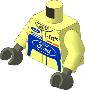 Minifig Torso with Arms and Hands with Race Suit with Ford Logos Pattern