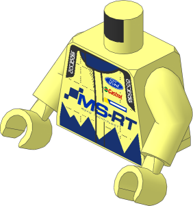 Minifig Torso with Arms and Hands with Race Suit with Ford and MS-RT Logos Pattern