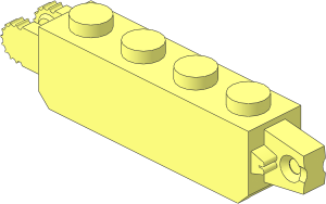Hinge Brick  1 x  4 Locking Double, Two Finger End with 9 Teeth
