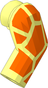 Minifig Arm Left with Orange Giraffe Spots Pattern