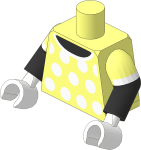 Minifig Torso with Dual Mould Arms and Hands with White Dots and Collar Pattern