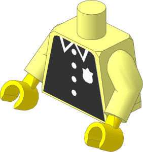 Minifig Torso with Arms and Hands with Police Badge and Four Buttons Sticker