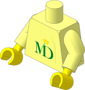 Minifig Torso with Arms and Hands with MD Foods Logo Stickers