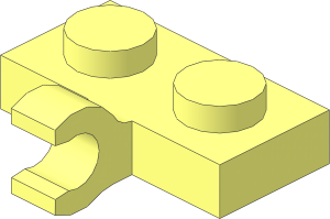 Plate  1 x  2 with Clip Horizontal on Side (Thick C-Clip)