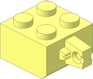 Hinge Brick  2 x  2 Locking with Single Finger On Side