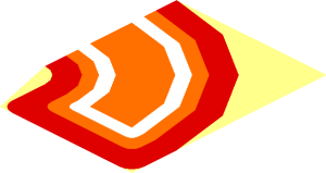 ~Tile  2 x  6 with Orange "CLUB" with Red and White Outlines Pattern - C Corner